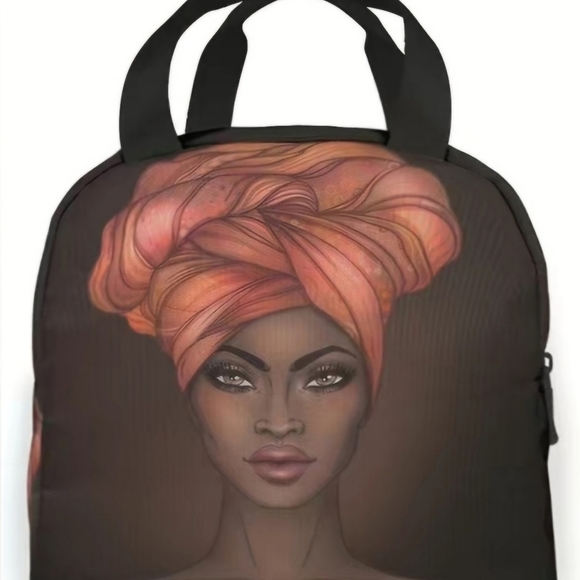 Lady in Orange Turban Lunch Bag - Picture 2 of 6